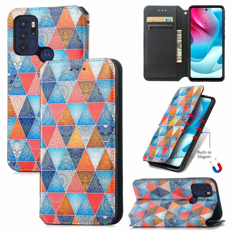 For Motorola Moto G60S Colorful Magnetic Horizontal Flip Leather Phone Case with Holder & Card Slot & Wallet