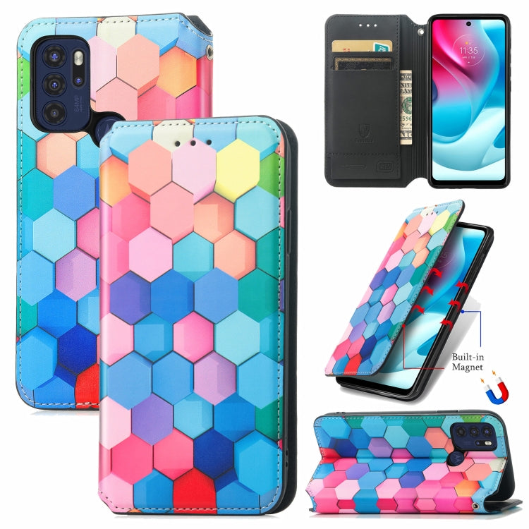 For Motorola Moto G60S Colorful Magnetic Horizontal Flip Leather Phone Case with Holder & Card Slot & Wallet