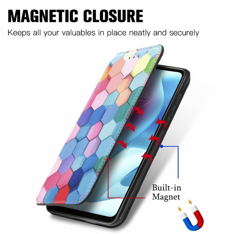 For Motorola Moto G60S Colorful Magnetic Horizontal Flip Leather Phone Case with Holder & Card Slot & Wallet