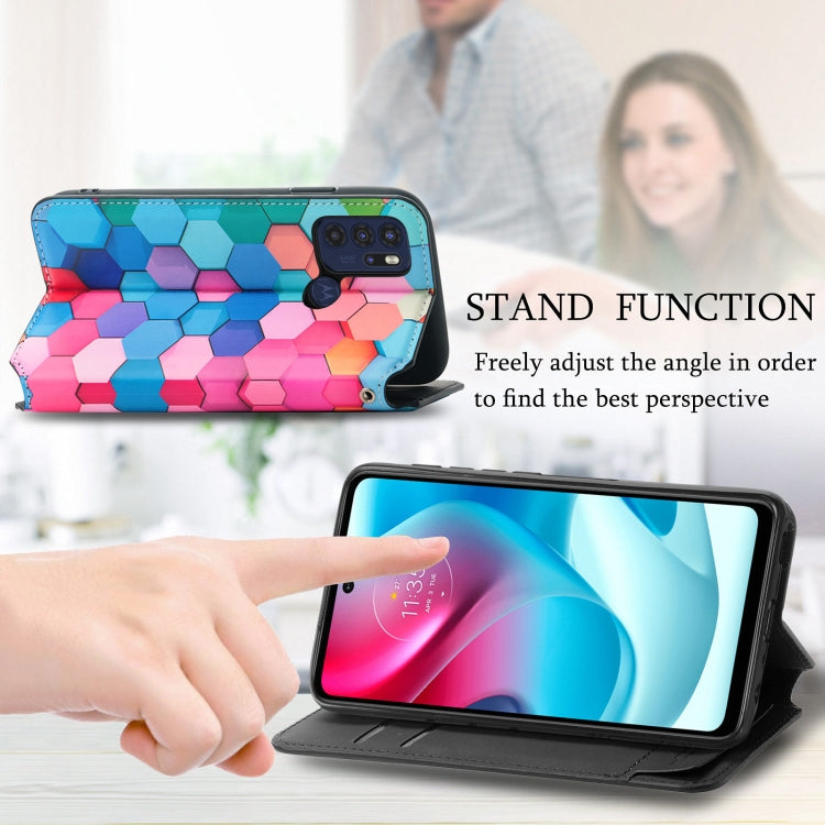 For Motorola Moto G60S Colorful Magnetic Horizontal Flip Leather Phone Case with Holder & Card Slot & Wallet