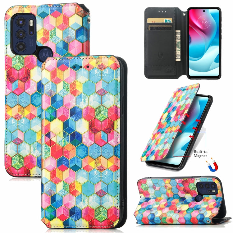 For Motorola Moto G60S Colorful Magnetic Horizontal Flip Leather Phone Case with Holder & Card Slot & Wallet