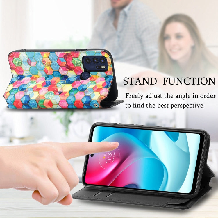 For Motorola Moto G60S Colorful Magnetic Horizontal Flip Leather Phone Case with Holder & Card Slot & Wallet