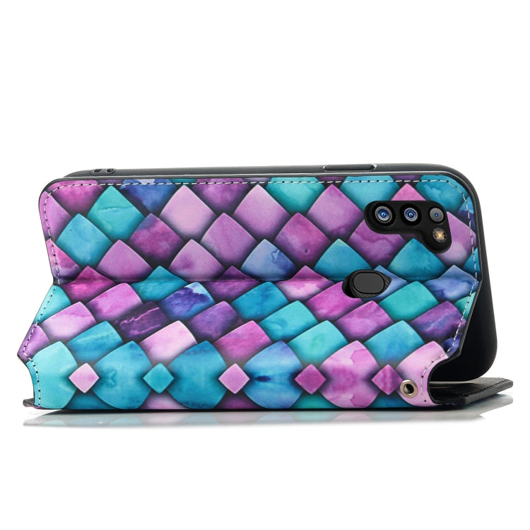 For Samsung Galaxy M21 2021 Colorful Magnetic Horizontal Flip Leather Phone Case with Holder & Card Slot & Wallet