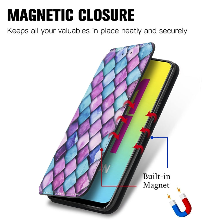 For Samsung Galaxy M21 2021 Colorful Magnetic Horizontal Flip Leather Phone Case with Holder & Card Slot & Wallet
