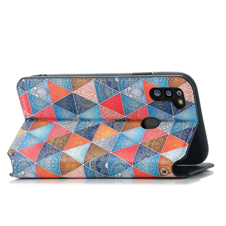 For Samsung Galaxy M21 2021 Colorful Magnetic Horizontal Flip Leather Phone Case with Holder & Card Slot & Wallet