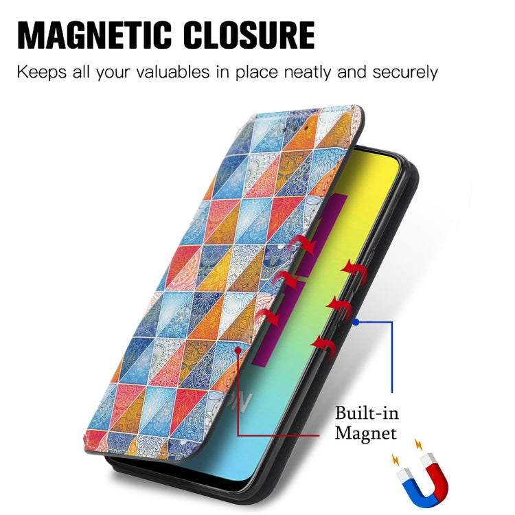 For Samsung Galaxy M21 2021 Colorful Magnetic Horizontal Flip Leather Phone Case with Holder & Card Slot & Wallet