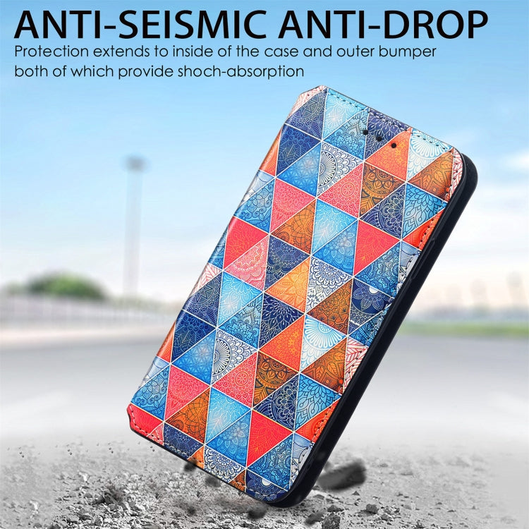For Samsung Galaxy M21 2021 Colorful Magnetic Horizontal Flip Leather Phone Case with Holder & Card Slot & Wallet