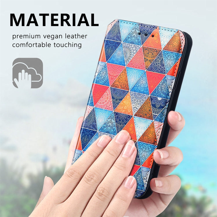 For Samsung Galaxy M21 2021 Colorful Magnetic Horizontal Flip Leather Phone Case with Holder & Card Slot & Wallet