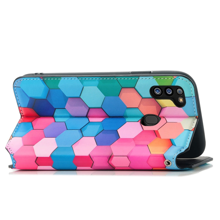 For Samsung Galaxy M21 2021 Colorful Magnetic Horizontal Flip Leather Phone Case with Holder & Card Slot & Wallet