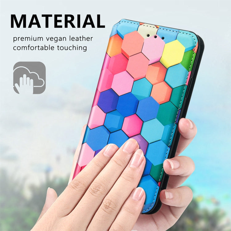 For Samsung Galaxy M21 2021 Colorful Magnetic Horizontal Flip Leather Phone Case with Holder & Card Slot & Wallet