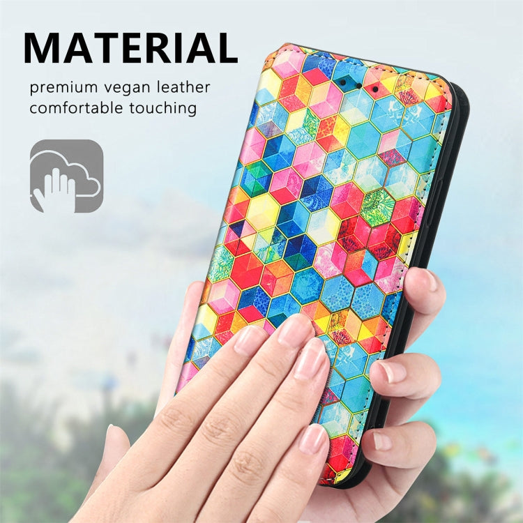For Samsung Galaxy M21 2021 Colorful Magnetic Horizontal Flip Leather Phone Case with Holder & Card Slot & Wallet