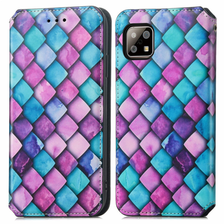 For Sharp Aquos Sense 6 Colorful Magnetic Horizontal Flip Leather Phone Case with Holder & Card Slot & Wallet