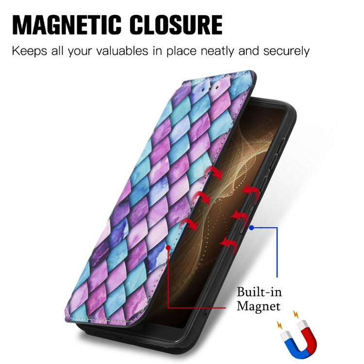 For Sharp Aquos Sense 6 Colorful Magnetic Horizontal Flip Leather Phone Case with Holder & Card Slot & Wallet