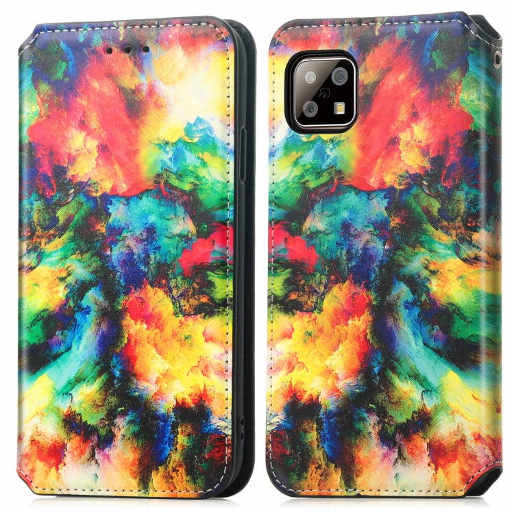 For Sharp Aquos Sense 6 Colorful Magnetic Horizontal Flip Leather Phone Case with Holder & Card Slot & Wallet