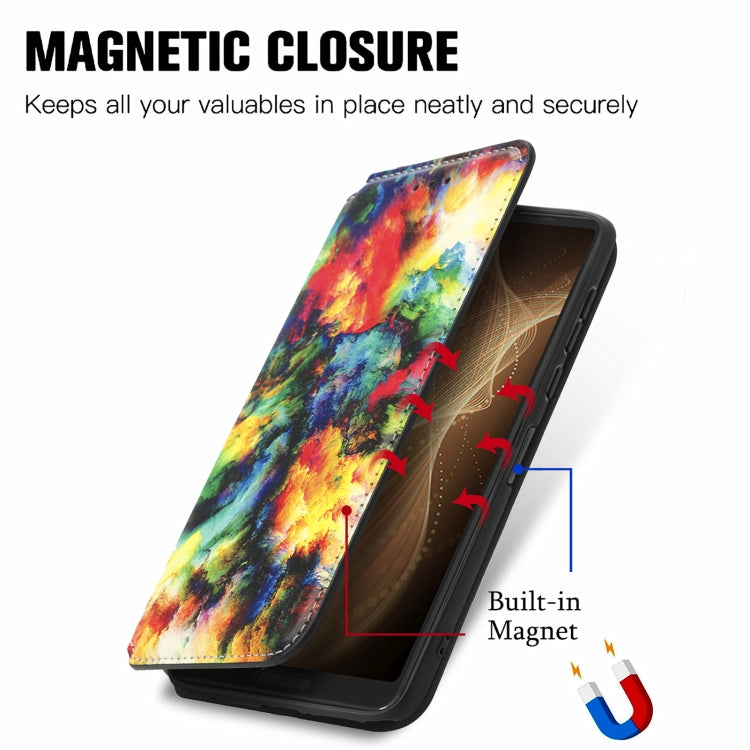 For Sharp Aquos Sense 6 Colorful Magnetic Horizontal Flip Leather Phone Case with Holder & Card Slot & Wallet