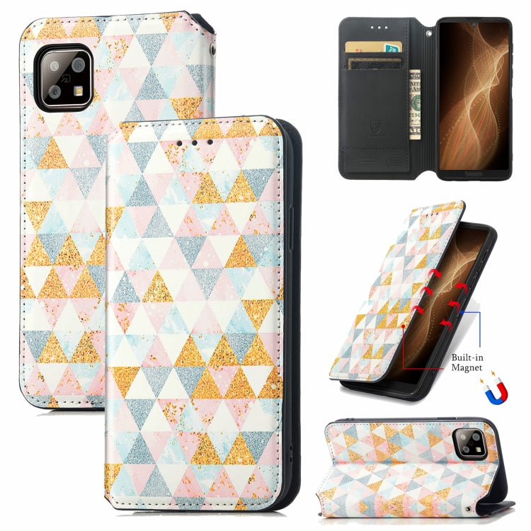 For Sharp Aquos Sense 6 Colorful Magnetic Horizontal Flip Leather Phone Case with Holder & Card Slot & Wallet
