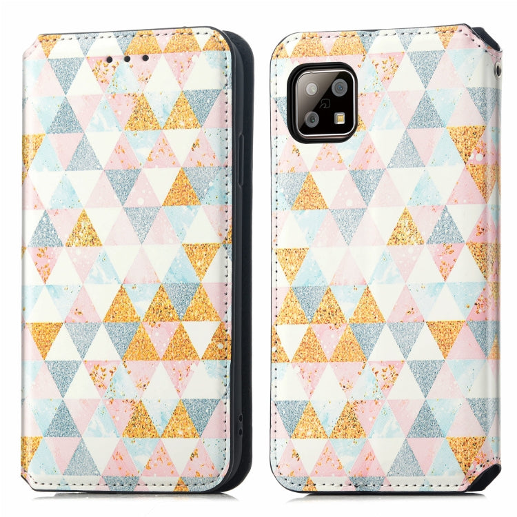 For Sharp Aquos Sense 6 Colorful Magnetic Horizontal Flip Leather Phone Case with Holder & Card Slot & Wallet