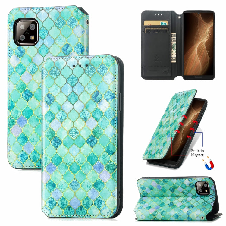 For Sharp Aquos Sense 6 Colorful Magnetic Horizontal Flip Leather Phone Case with Holder & Card Slot & Wallet