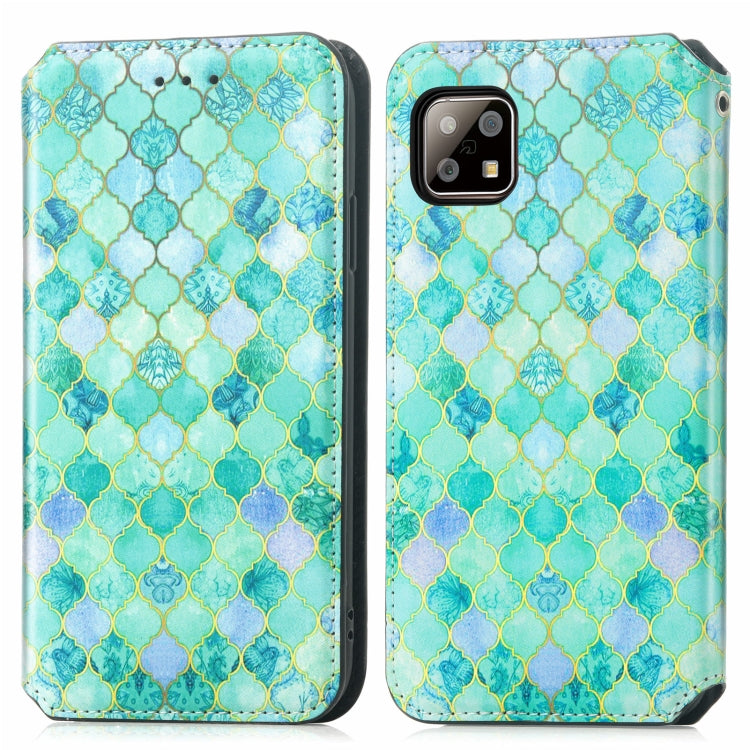 For Sharp Aquos Sense 6 Colorful Magnetic Horizontal Flip Leather Phone Case with Holder & Card Slot & Wallet
