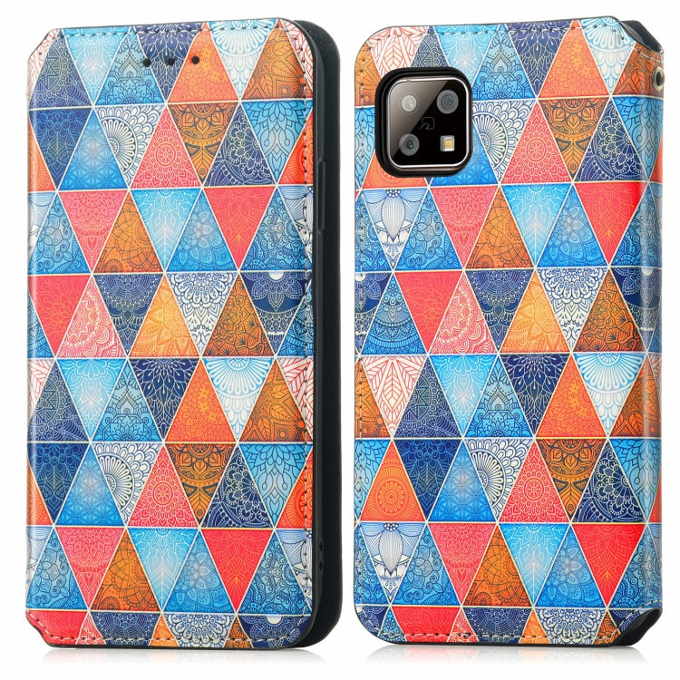 For Sharp Aquos Sense 6 Colorful Magnetic Horizontal Flip Leather Phone Case with Holder & Card Slot & Wallet