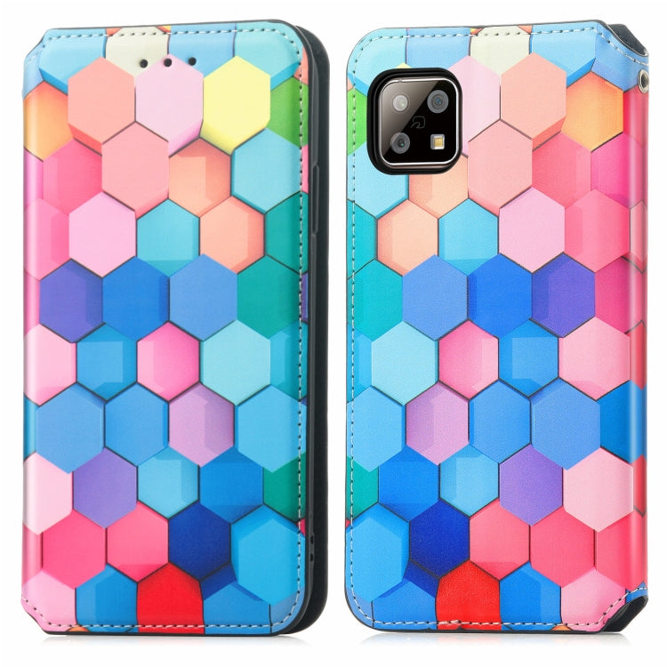 For Sharp Aquos Sense 6 Colorful Magnetic Horizontal Flip Leather Phone Case with Holder & Card Slot & Wallet