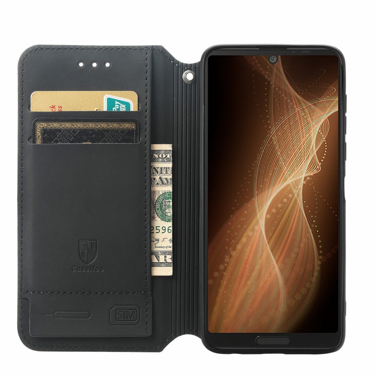 For Sharp Aquos Sense 6 Colorful Magnetic Horizontal Flip Leather Phone Case with Holder & Card Slot & Wallet