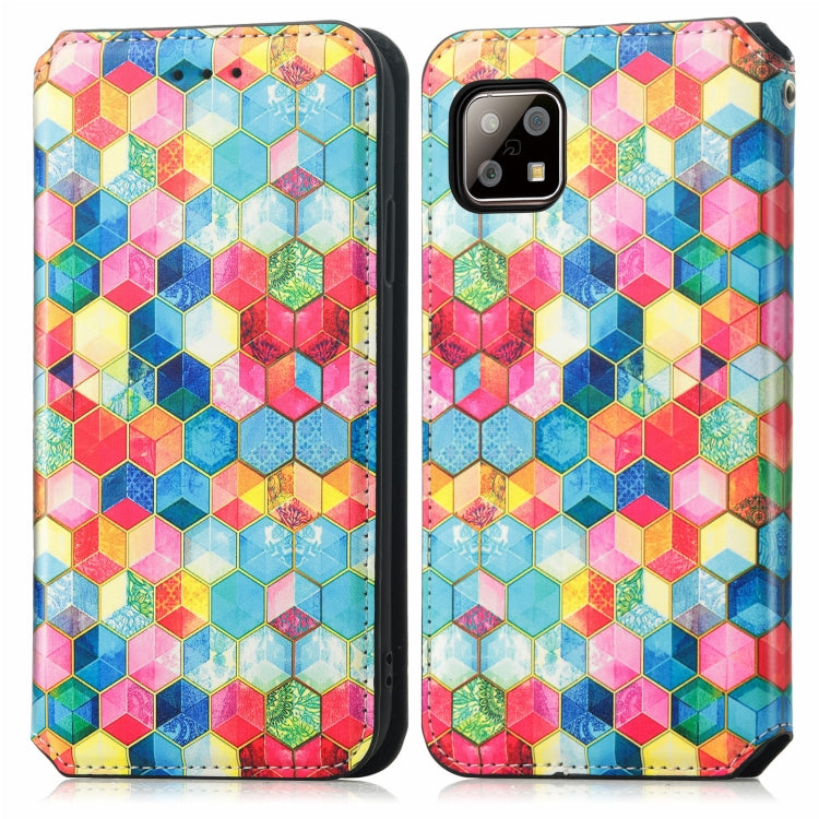 For Sharp Aquos Sense 6 Colorful Magnetic Horizontal Flip Leather Phone Case with Holder & Card Slot & Wallet