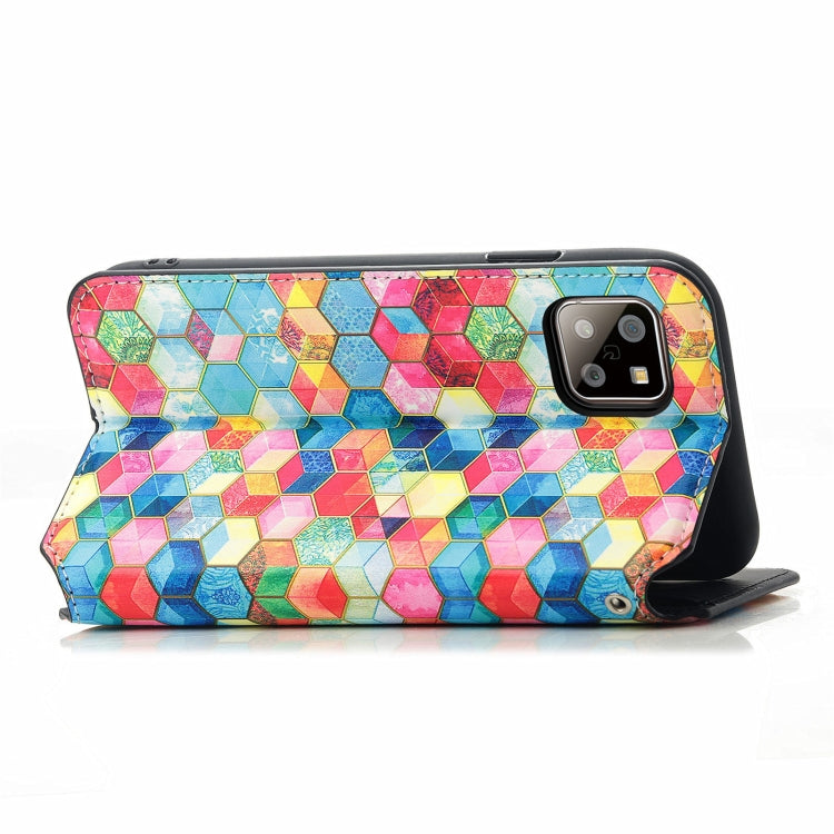 For Sharp Aquos Sense 6 Colorful Magnetic Horizontal Flip Leather Phone Case with Holder & Card Slot & Wallet