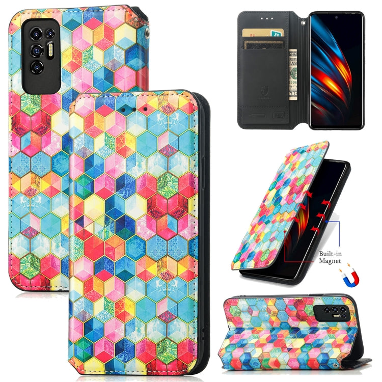 For Tecno Pova 2 Colorful Magnetic Horizontal Flip Leather Phone Case with Holder & Card Slot & Wallet