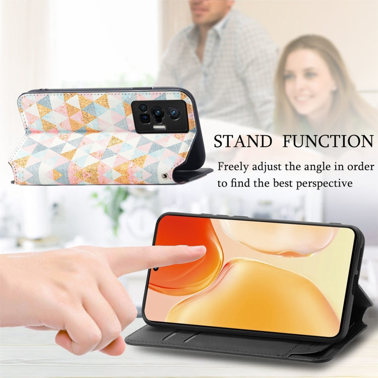 For vivo X70 Pro Colorful Magnetic Horizontal Flip Leather Phone Case with Holder & Card Slot & Wallet