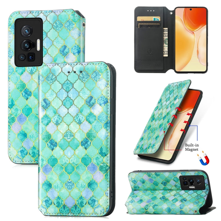For vivo X70 Pro Colorful Magnetic Horizontal Flip Leather Phone Case with Holder & Card Slot & Wallet