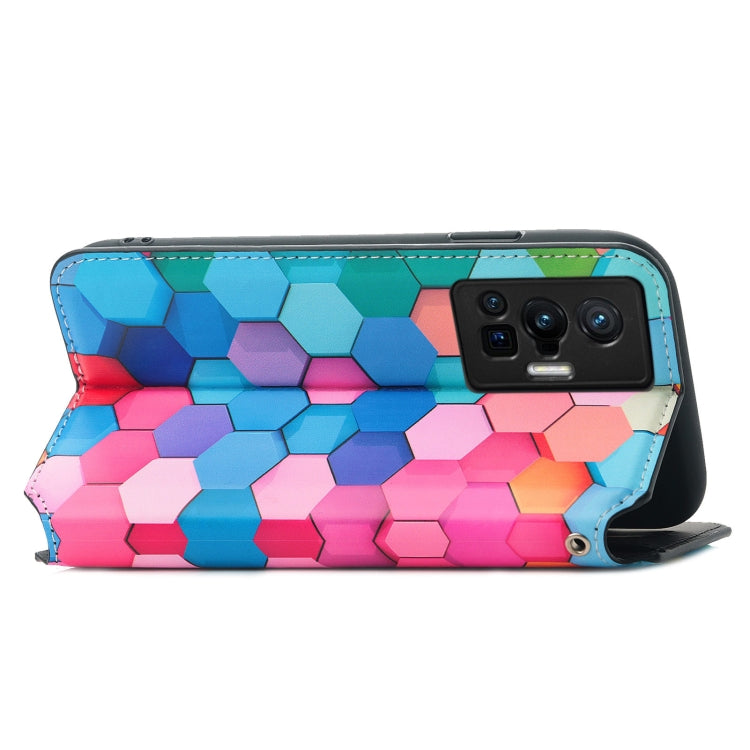 For vivo X70 Pro Colorful Magnetic Horizontal Flip Leather Phone Case with Holder & Card Slot & Wallet