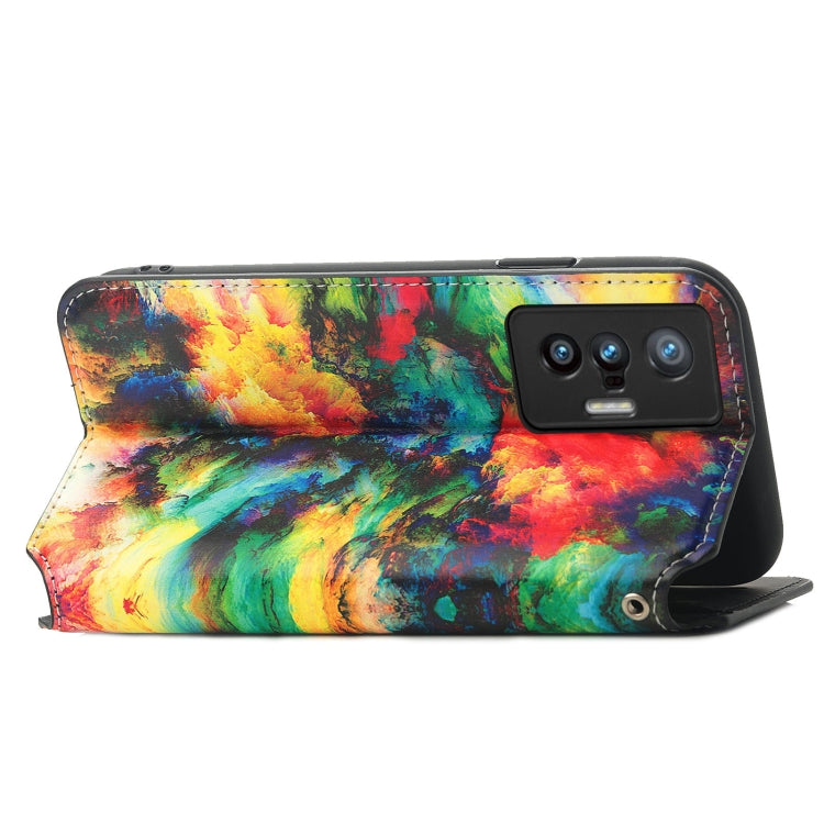 For vivo X70 Colorful Magnetic Horizontal Flip Leather Phone Case with Holder & Card Slot & Wallet