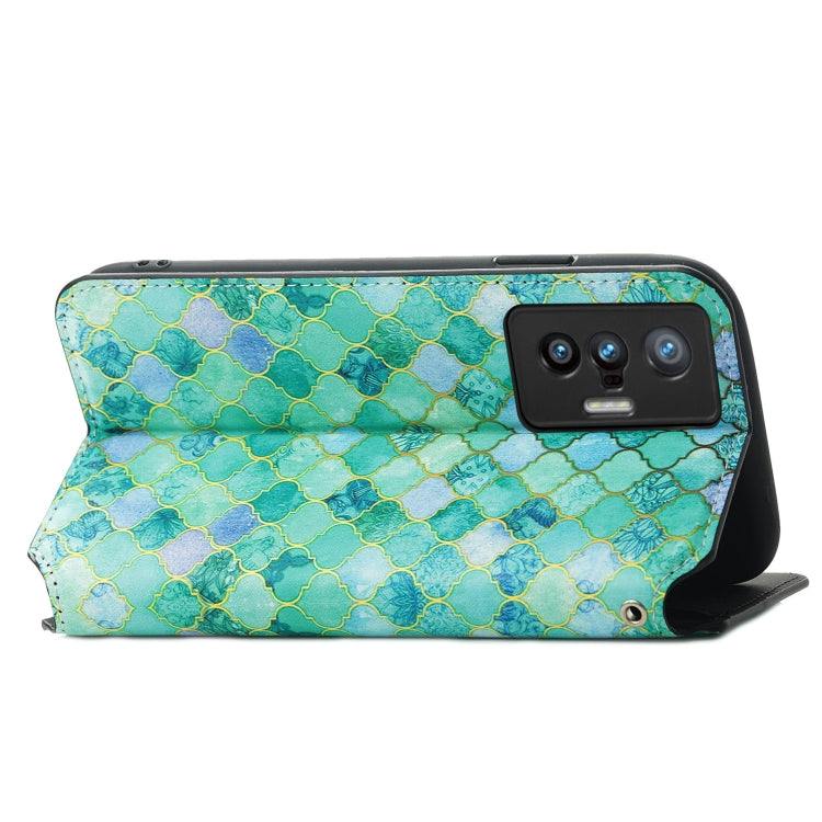 For vivo X70 Colorful Magnetic Horizontal Flip Leather Phone Case with Holder & Card Slot & Wallet