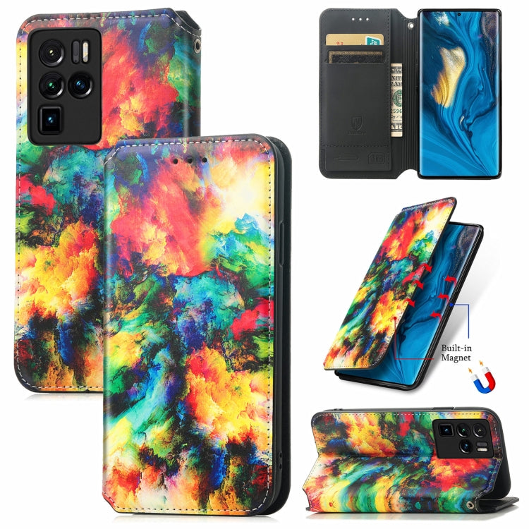 For ZTE Nubia Z30 Pro Colorful Magnetic Horizontal Flip Leather Phone Case with Holder & Card Slot & Wallet