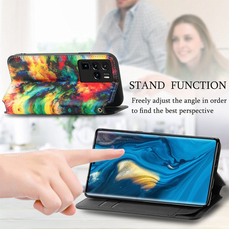 For ZTE Nubia Z30 Pro Colorful Magnetic Horizontal Flip Leather Phone Case with Holder & Card Slot & Wallet