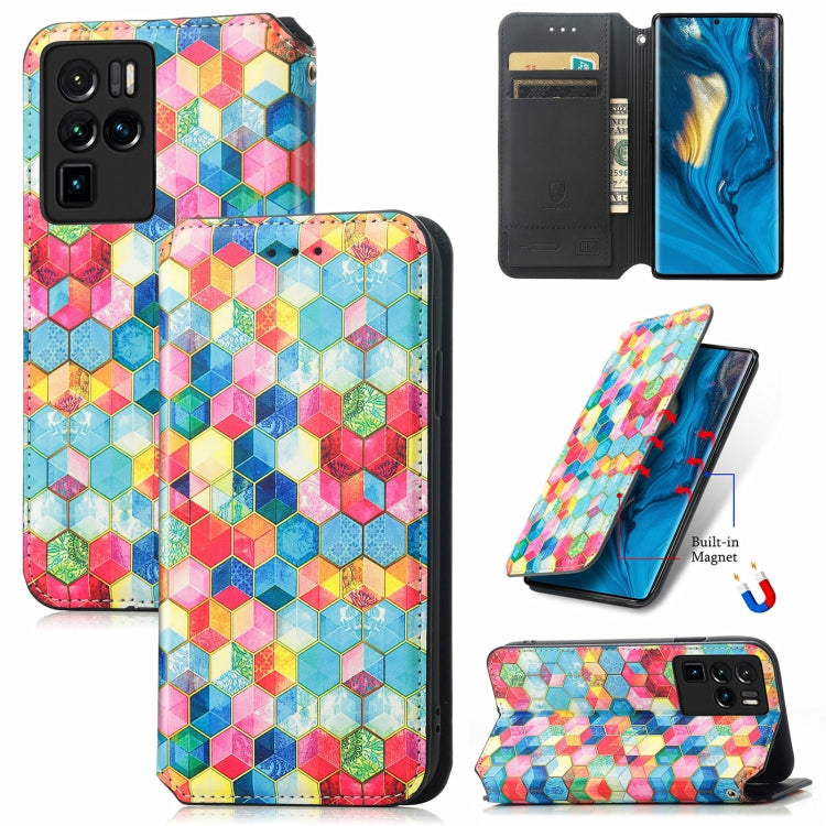For ZTE Nubia Z30 Pro Colorful Magnetic Horizontal Flip Leather Phone Case with Holder & Card Slot & Wallet