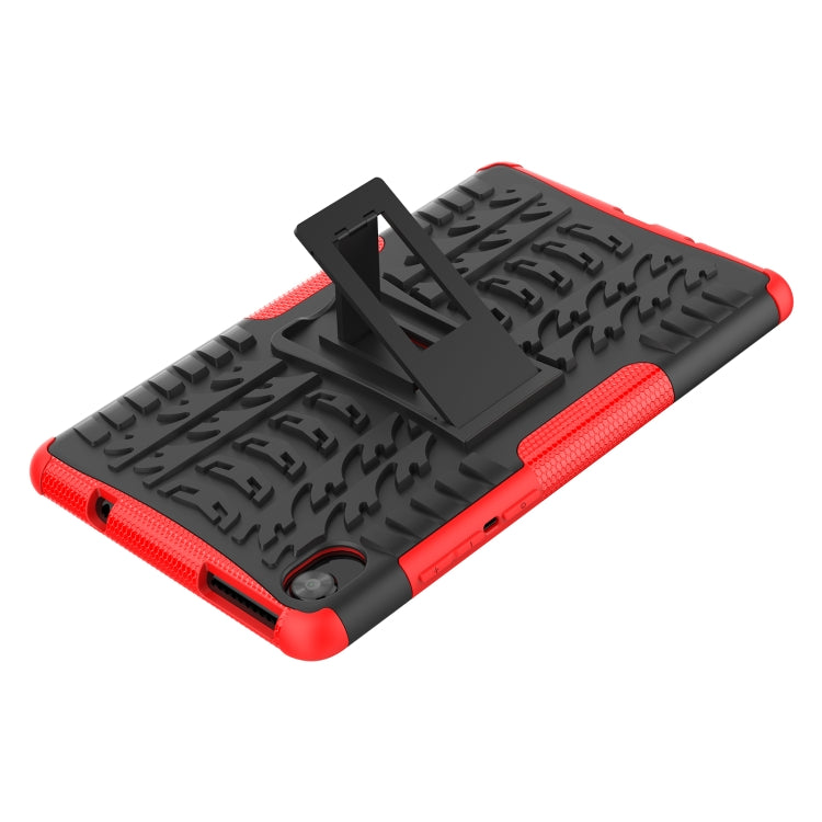 For Lenovo Tab M8 3rd Gen 8506 / M8 HD 8505 Tire Texture Shockproof TPU+PC Tablet Case with Holder