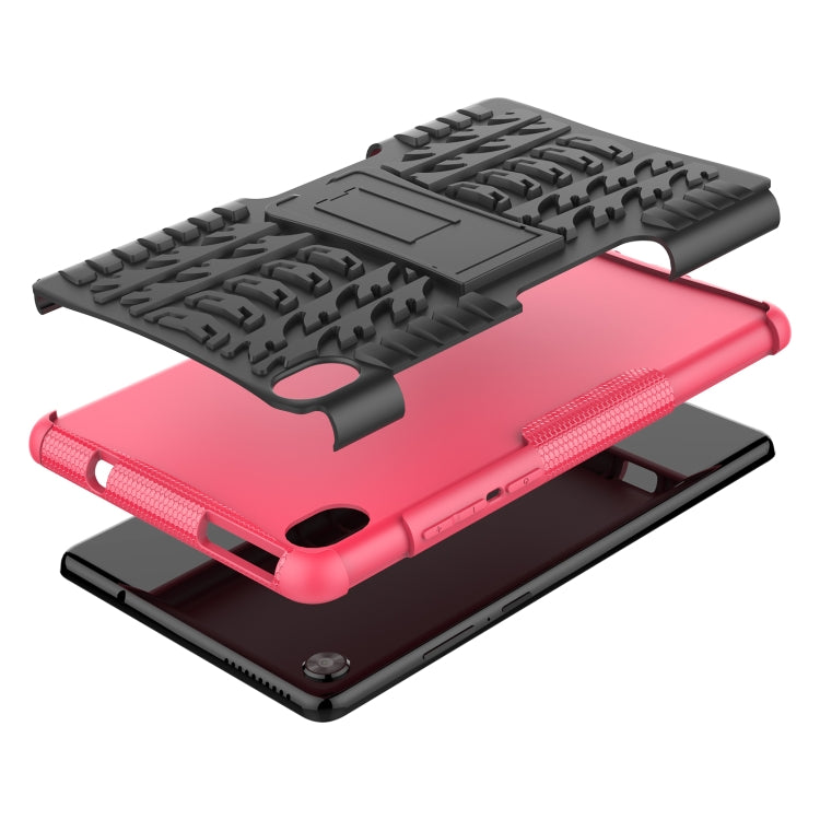 For Lenovo Tab M8 3rd Gen 8506 / M8 HD 8505 Tire Texture Shockproof TPU+PC Tablet Case with Holder