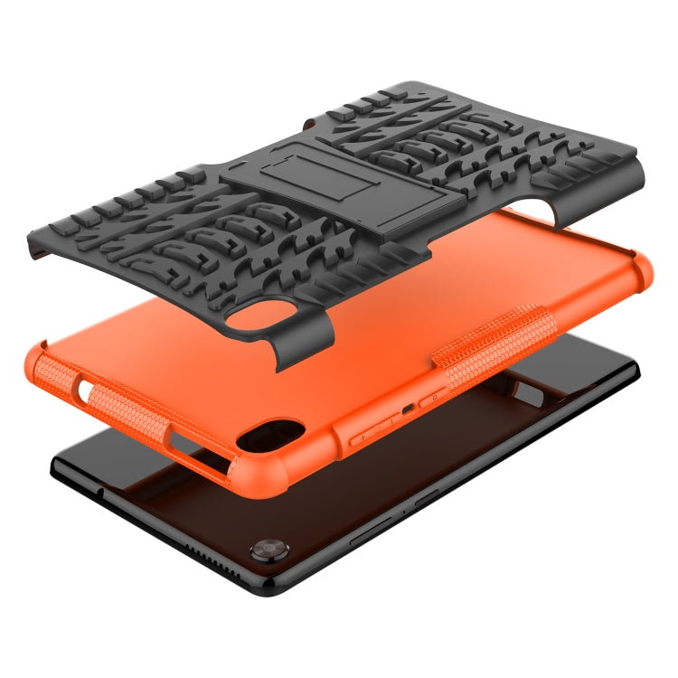 For Lenovo Tab M8 3rd Gen 8506 / M8 HD 8505 Tire Texture Shockproof TPU+PC Tablet Case with Holder