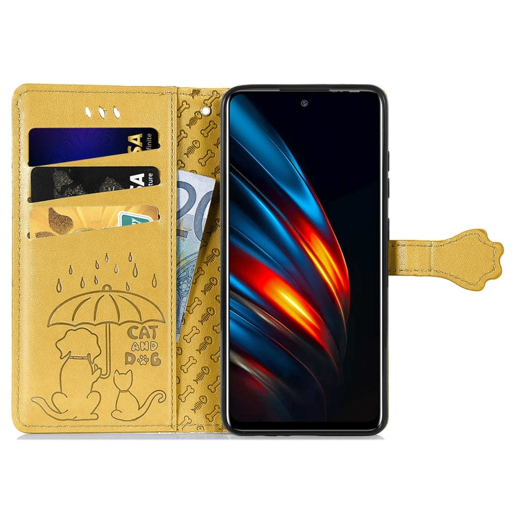 For Tecno Pova 2 Lovely Cat and Dog Embossing Pattern Horizontal Flip Leather Phone Case with Holder & Card Slots & Wallet & Cartoon Clasp & Lanyard