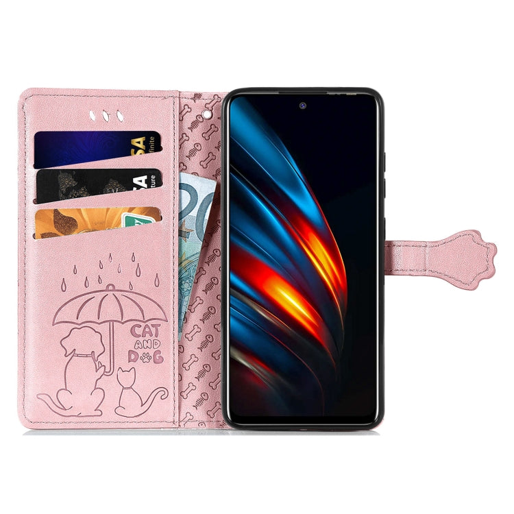 For Tecno Pova 2 Lovely Cat and Dog Embossing Pattern Horizontal Flip Leather Phone Case with Holder & Card Slots & Wallet & Cartoon Clasp & Lanyard