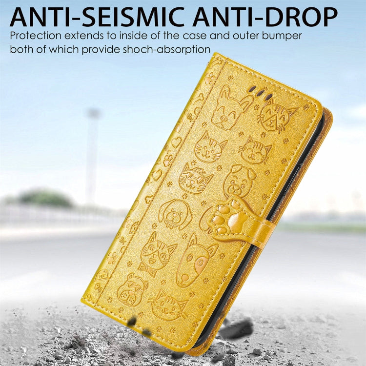 For vivo X70 Pro Lovely Cat and Dog Embossing Pattern Horizontal Flip Leather Phone Case with Holder & Card Slots & Wallet & Cartoon Clasp & Lanyard