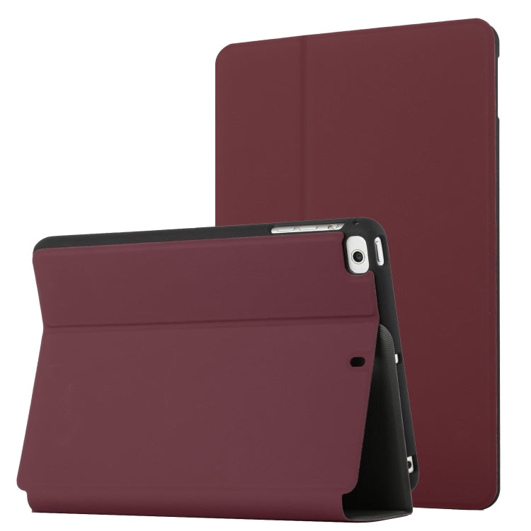 For iPad mini (2019) / 4 / 3 / 2 / 1 Dual-Folding Horizontal Flip Tablet Leather Case with Holder & Sleep / Wake-up Function