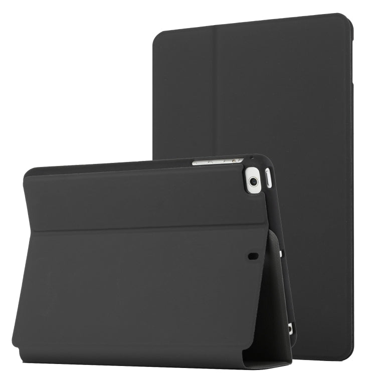 For iPad mini (2019) / 4 / 3 / 2 / 1 Dual-Folding Horizontal Flip Tablet Leather Case with Holder & Sleep / Wake-up Function