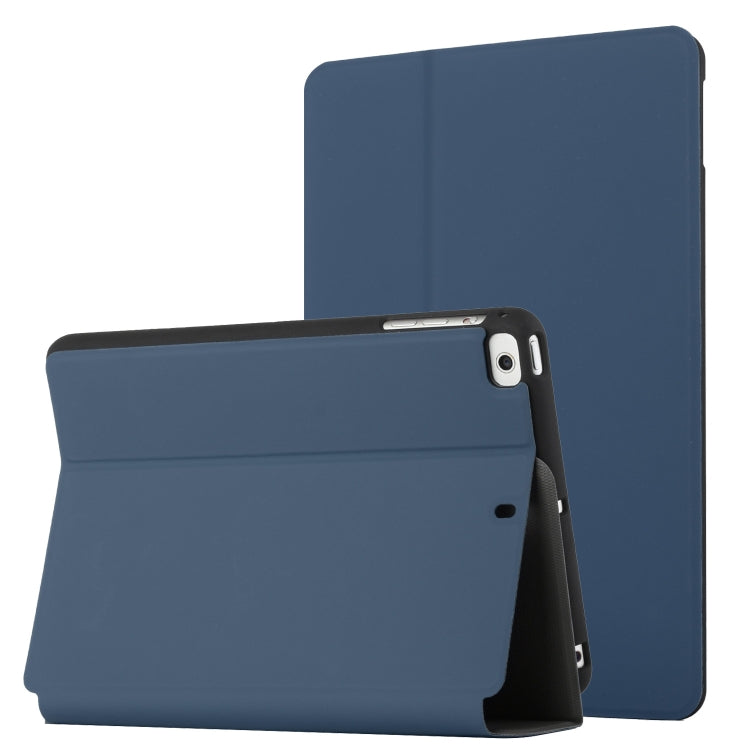 For iPad mini (2019) / 4 / 3 / 2 / 1 Dual-Folding Horizontal Flip Tablet Leather Case with Holder & Sleep / Wake-up Function