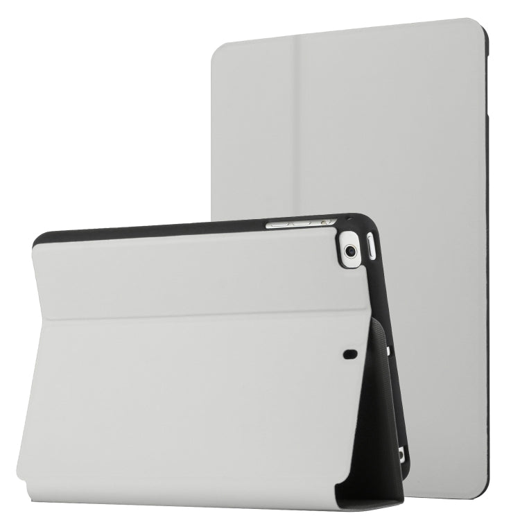 For iPad mini (2019) / 4 / 3 / 2 / 1 Dual-Folding Horizontal Flip Tablet Leather Case with Holder & Sleep / Wake-up Function