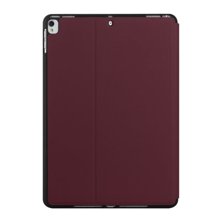 For iPad 9.7 2018 & 2017 Dual-Folding Horizontal Flip Tablet Leather Case with Holder & Sleep / Wake-up Function