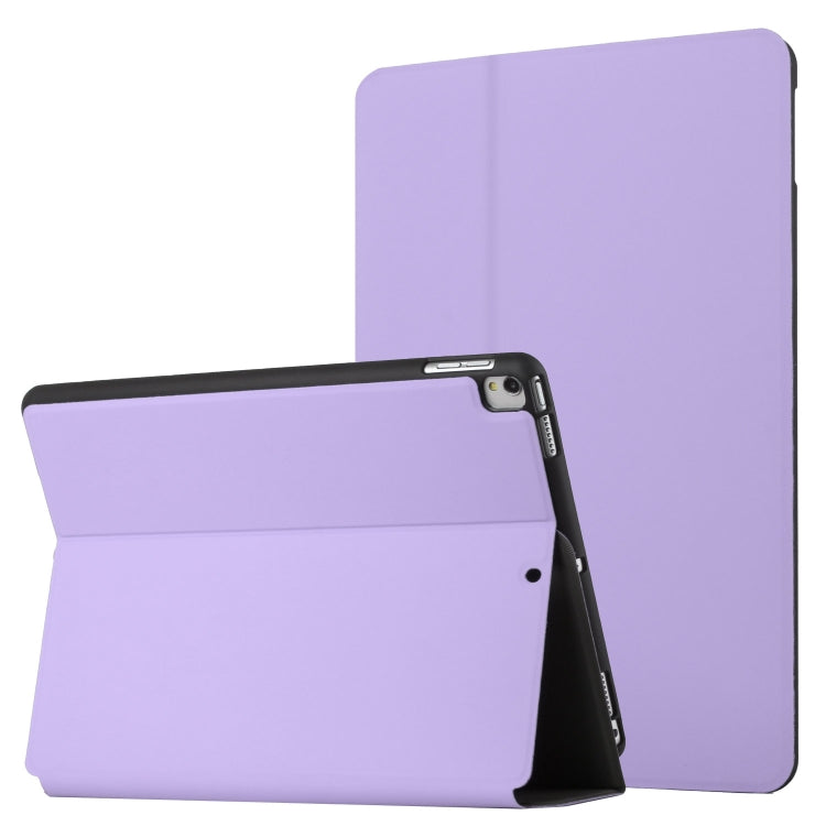 For iPad 9.7 2018 & 2017 Dual-Folding Horizontal Flip Tablet Leather Case with Holder & Sleep / Wake-up Function