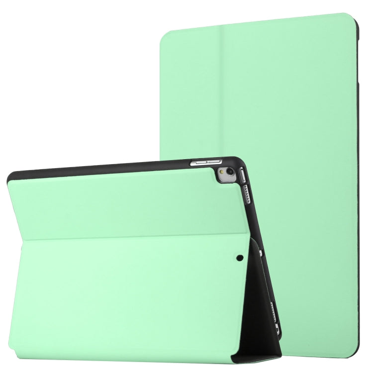 For iPad 9.7 2018 & 2017 Dual-Folding Horizontal Flip Tablet Leather Case with Holder & Sleep / Wake-up Function